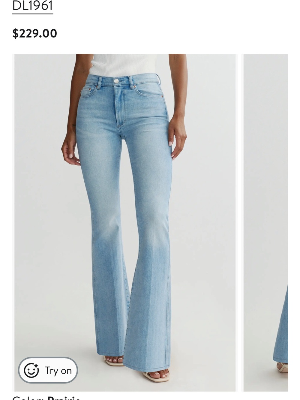 DL1961 Light Wash High-Rise Flare Jeans